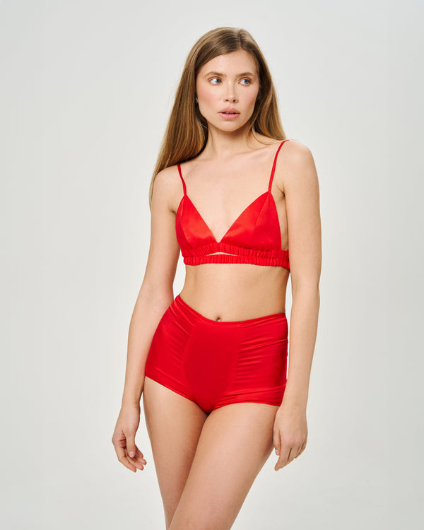 KAIA SILK-SATIN TOP BRA & EVA SILK PANTIES
